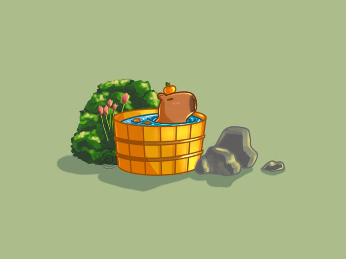 Capybara bath